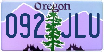 OR license plate 092JLU