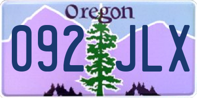 OR license plate 092JLX