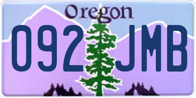OR license plate 092JMB