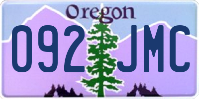 OR license plate 092JMC