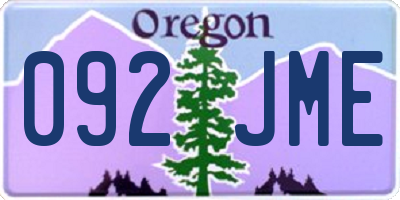 OR license plate 092JME