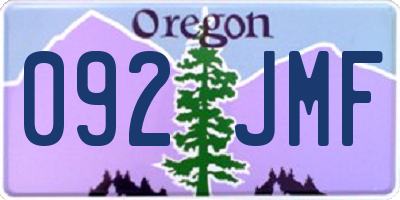 OR license plate 092JMF