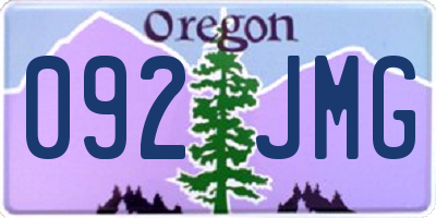OR license plate 092JMG