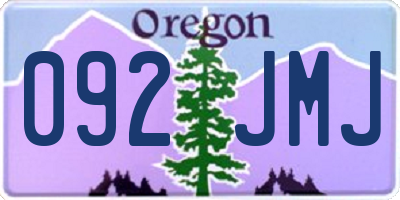 OR license plate 092JMJ