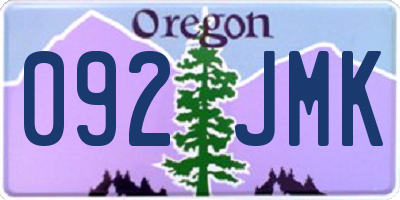 OR license plate 092JMK