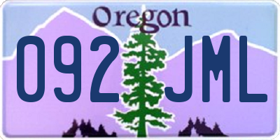 OR license plate 092JML