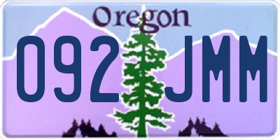 OR license plate 092JMM