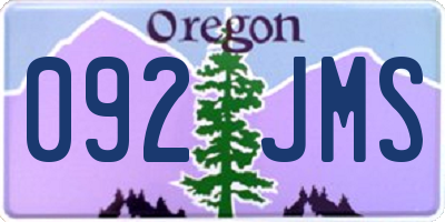 OR license plate 092JMS