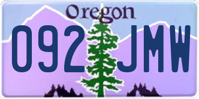 OR license plate 092JMW