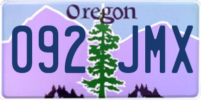 OR license plate 092JMX