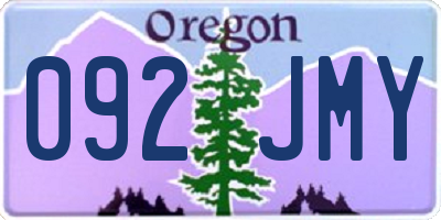 OR license plate 092JMY