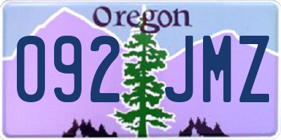 OR license plate 092JMZ