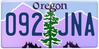 OR license plate 092JNA