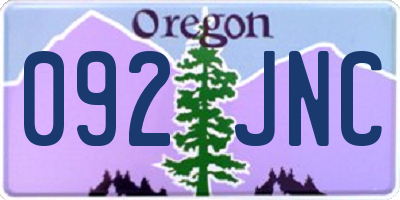 OR license plate 092JNC