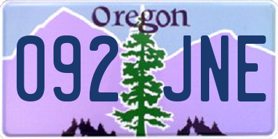OR license plate 092JNE