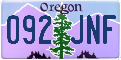 OR license plate 092JNF