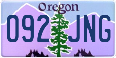 OR license plate 092JNG