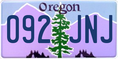 OR license plate 092JNJ
