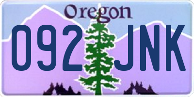 OR license plate 092JNK