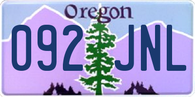 OR license plate 092JNL