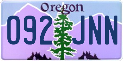 OR license plate 092JNN