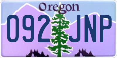 OR license plate 092JNP