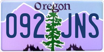 OR license plate 092JNS