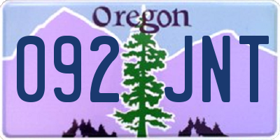 OR license plate 092JNT