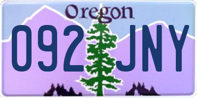 OR license plate 092JNY