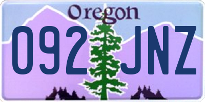 OR license plate 092JNZ