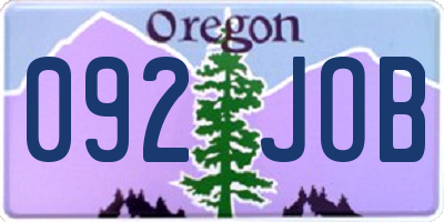 OR license plate 092JOB