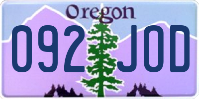 OR license plate 092JOD