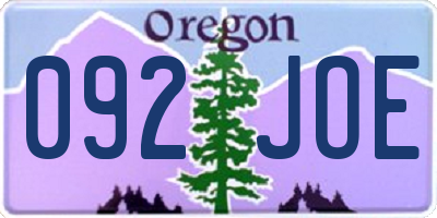 OR license plate 092JOE