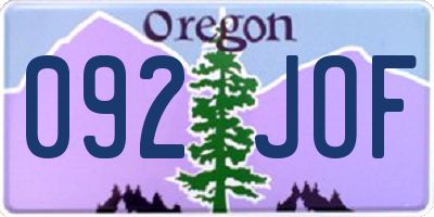 OR license plate 092JOF