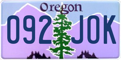 OR license plate 092JOK