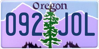 OR license plate 092JOL