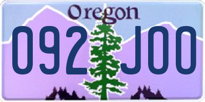 OR license plate 092JOO