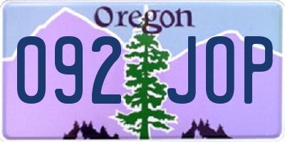 OR license plate 092JOP