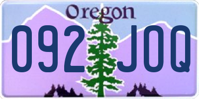 OR license plate 092JOQ