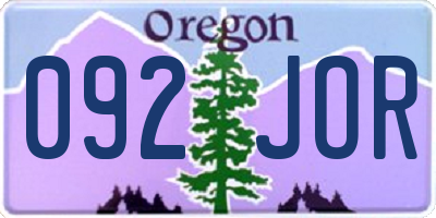 OR license plate 092JOR