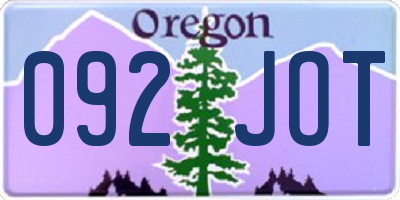 OR license plate 092JOT