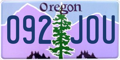 OR license plate 092JOU