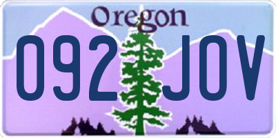 OR license plate 092JOV