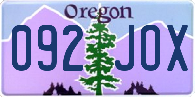 OR license plate 092JOX