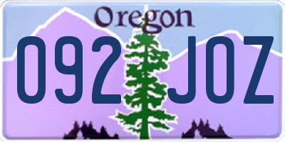 OR license plate 092JOZ