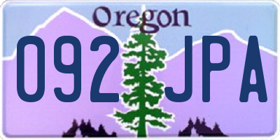 OR license plate 092JPA