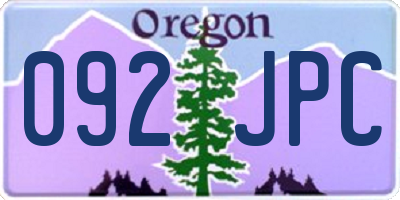 OR license plate 092JPC