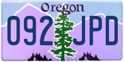 OR license plate 092JPD