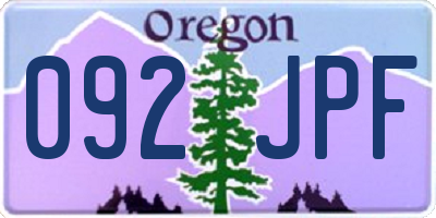 OR license plate 092JPF