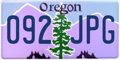 OR license plate 092JPG